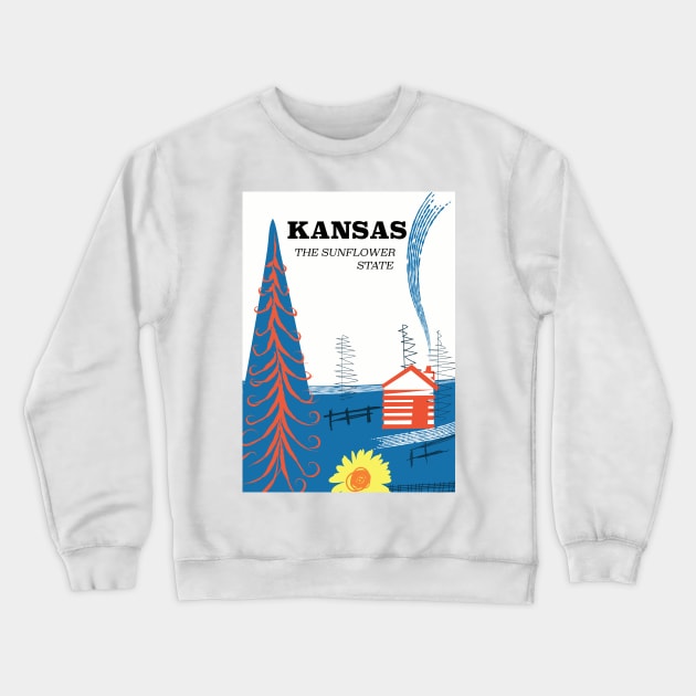 Kansas The Sunflower State Crewneck Sweatshirt by nickemporium1